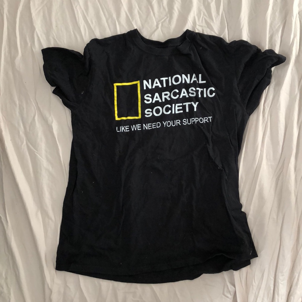 National Sarcastic Society tee shirt